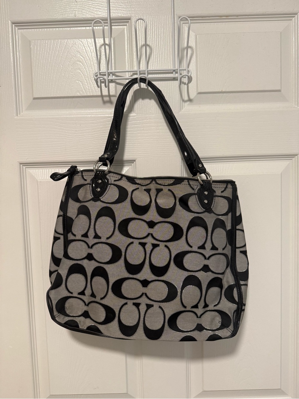 Coach Signature Metallic Hallie Tote